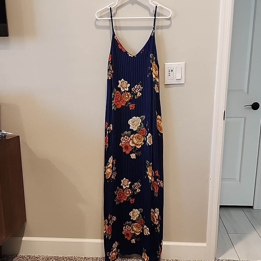 Floral Maxi Dress with Adjustable Spaghetti Straps